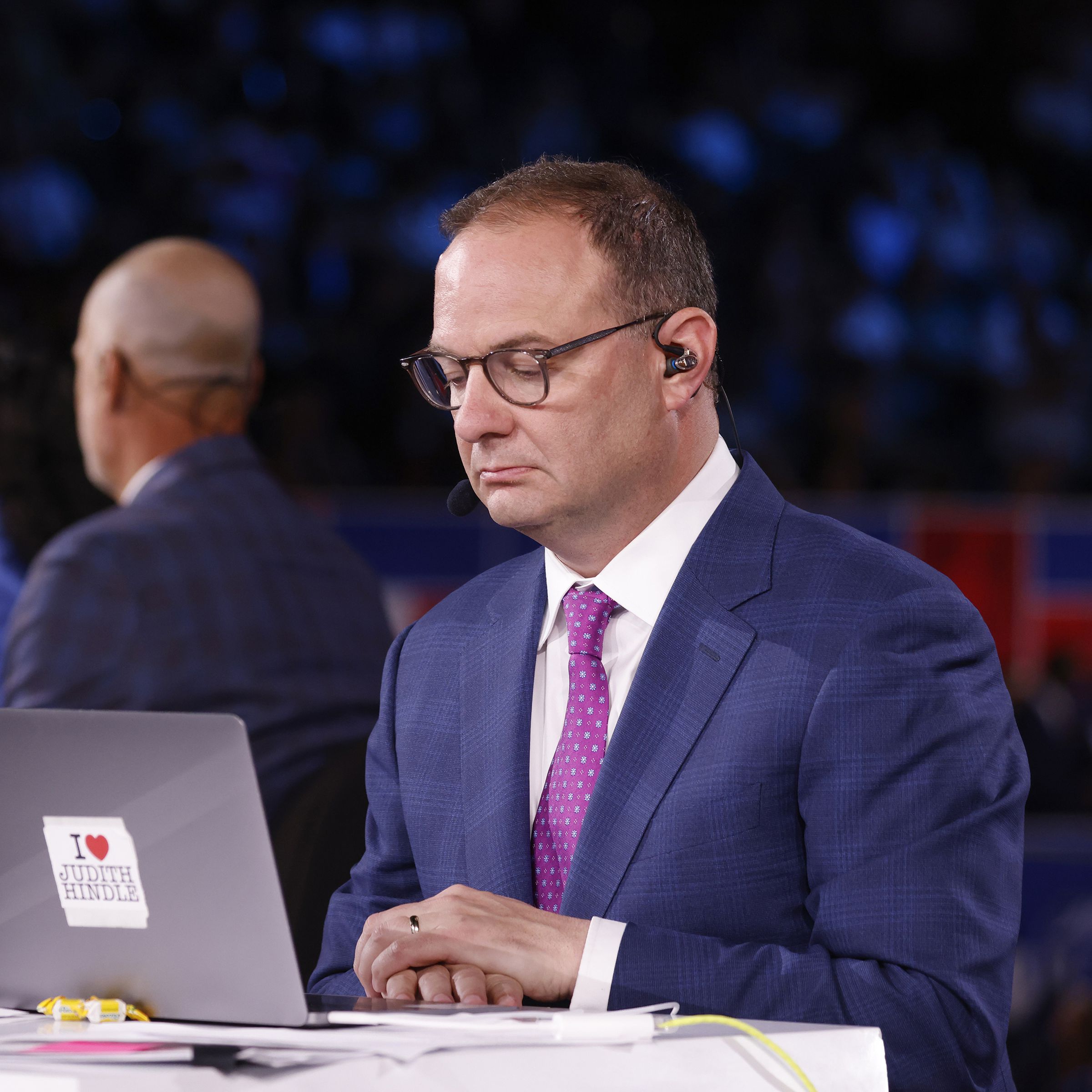 Adrian Wojnarowski looks on during the 2024 NBA Draft - Round One on June 26, 2024, at Barclays Center in Brooklyn, New York.
