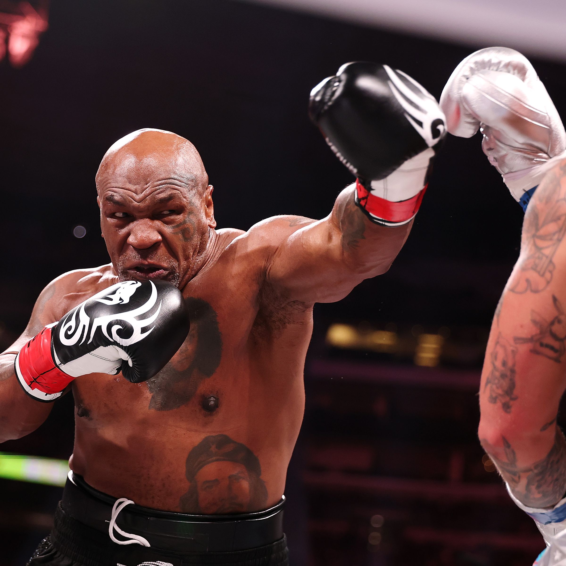 A photo showing Mike Tyson in the boxing ring