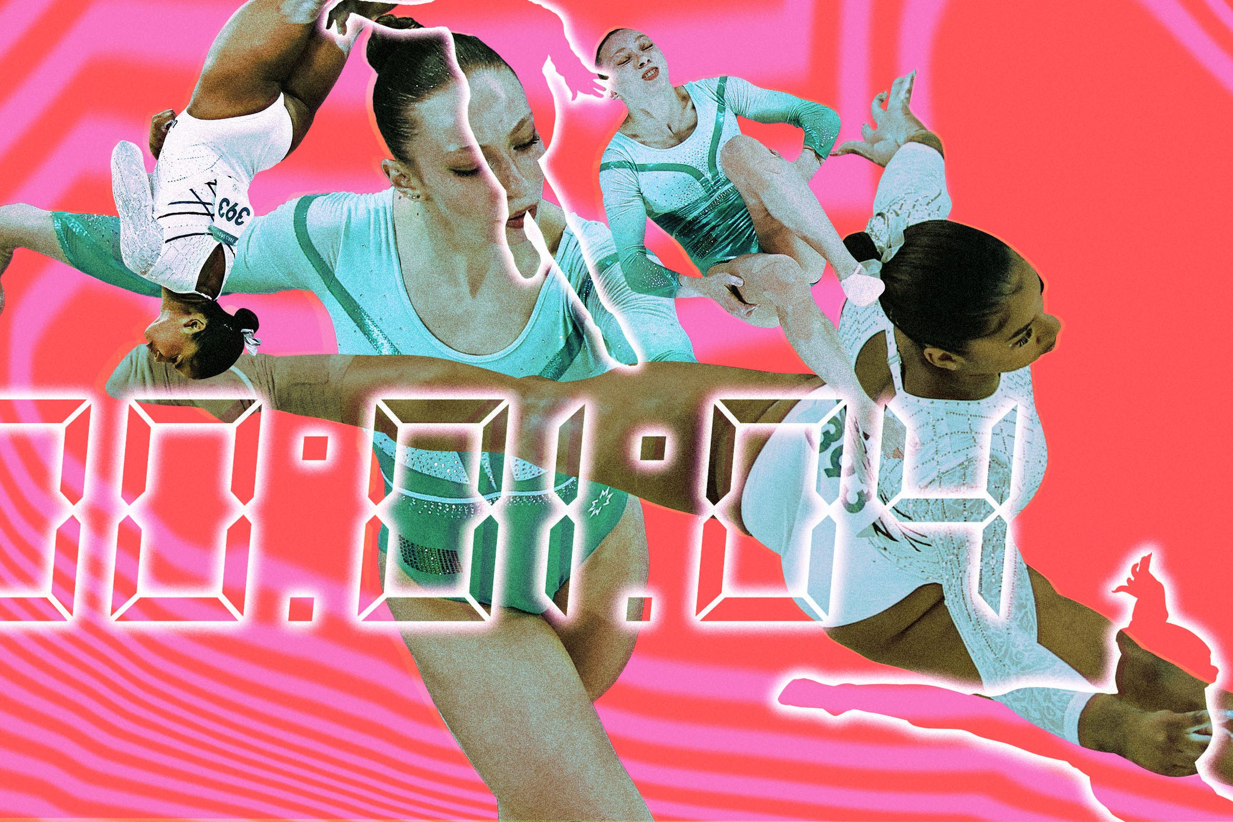 Photo collage of Ana Barbosu and Jordan Chiles from the 2024 Olympics Women’s Floor Exercise final.