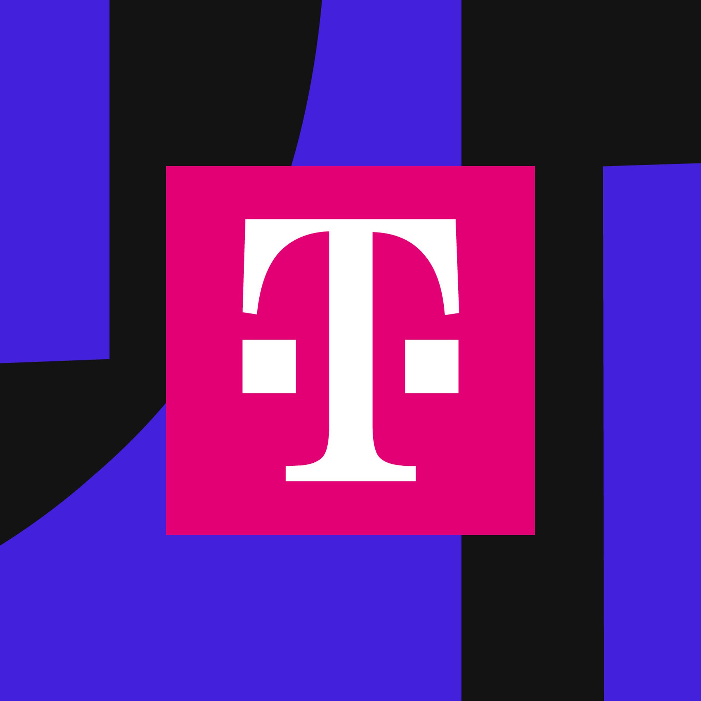 T-Mobile logo with illustrated background.