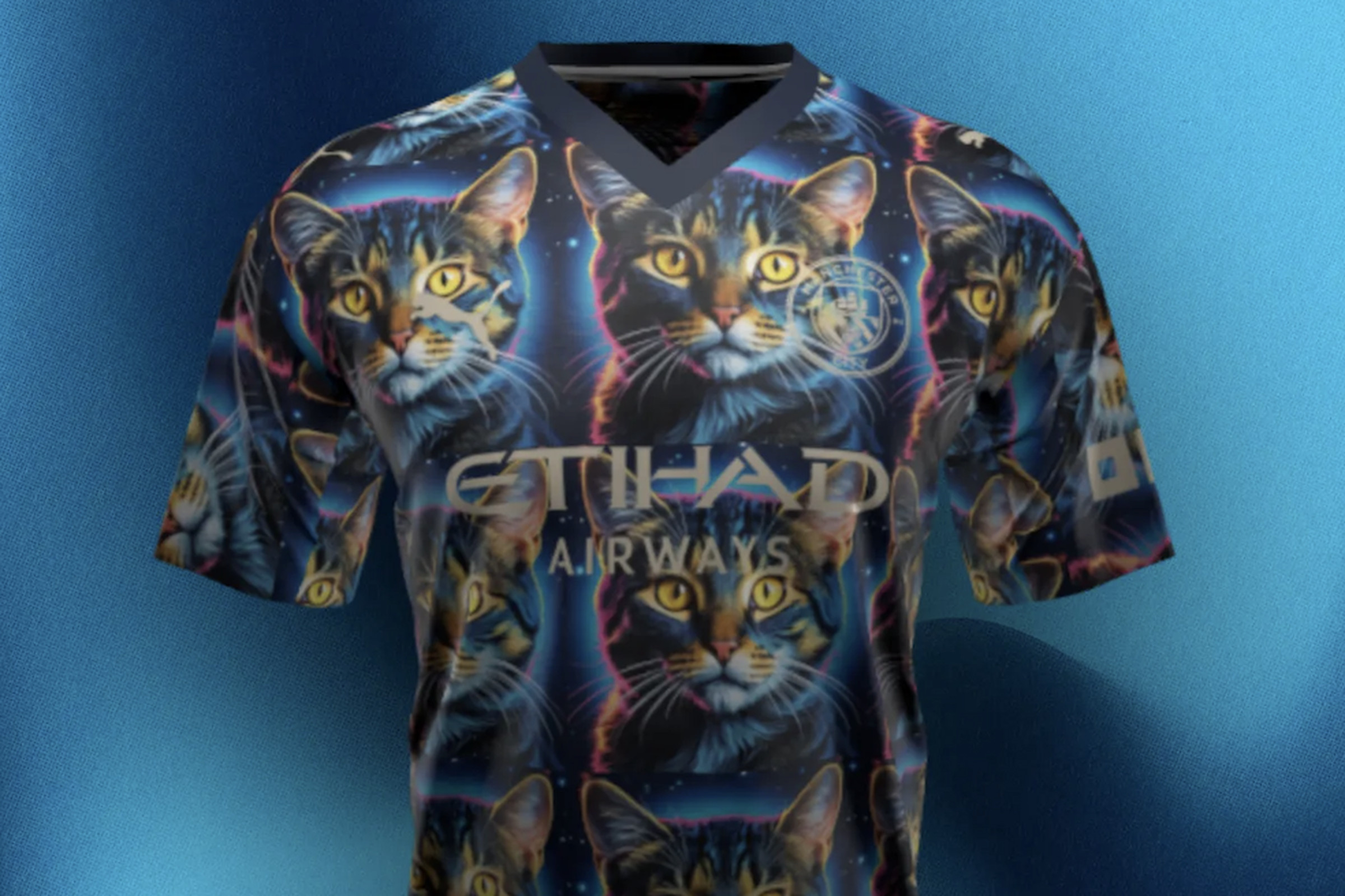 A screenshot of an AI-generated soccer uniform design
