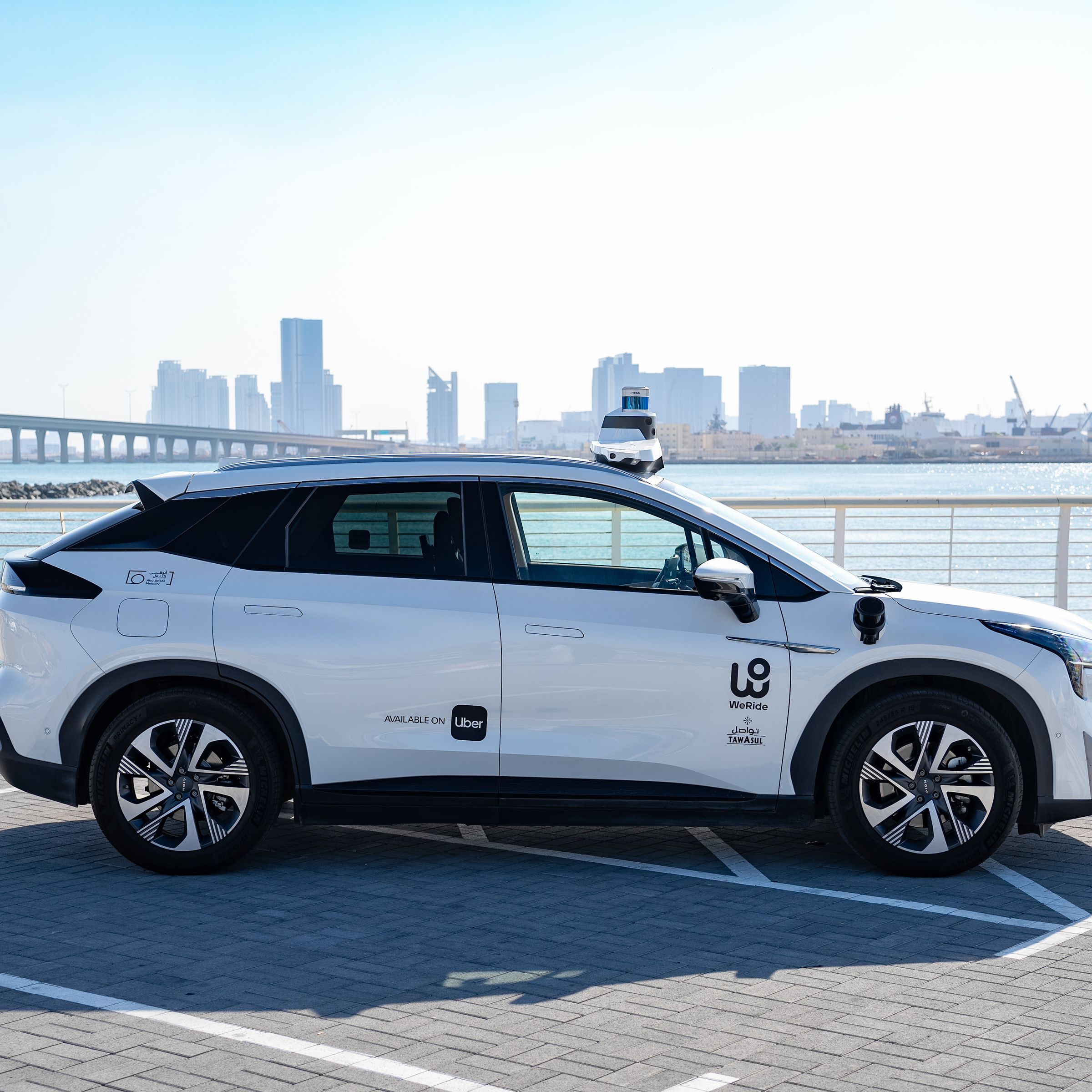 Uber and WeRide robotaxi in the UAE