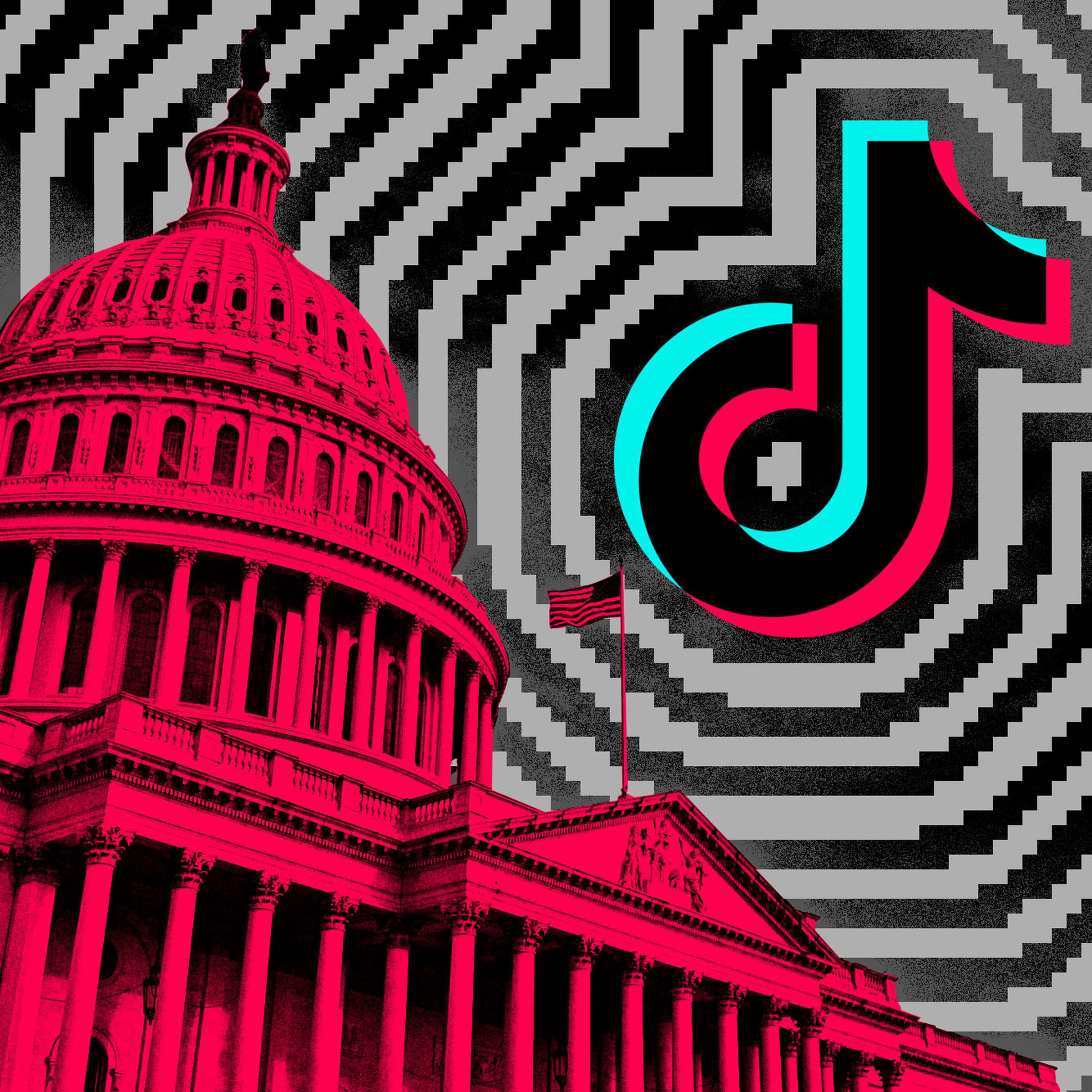 Photo illustration of the Capitol building next to the TikTok logo.