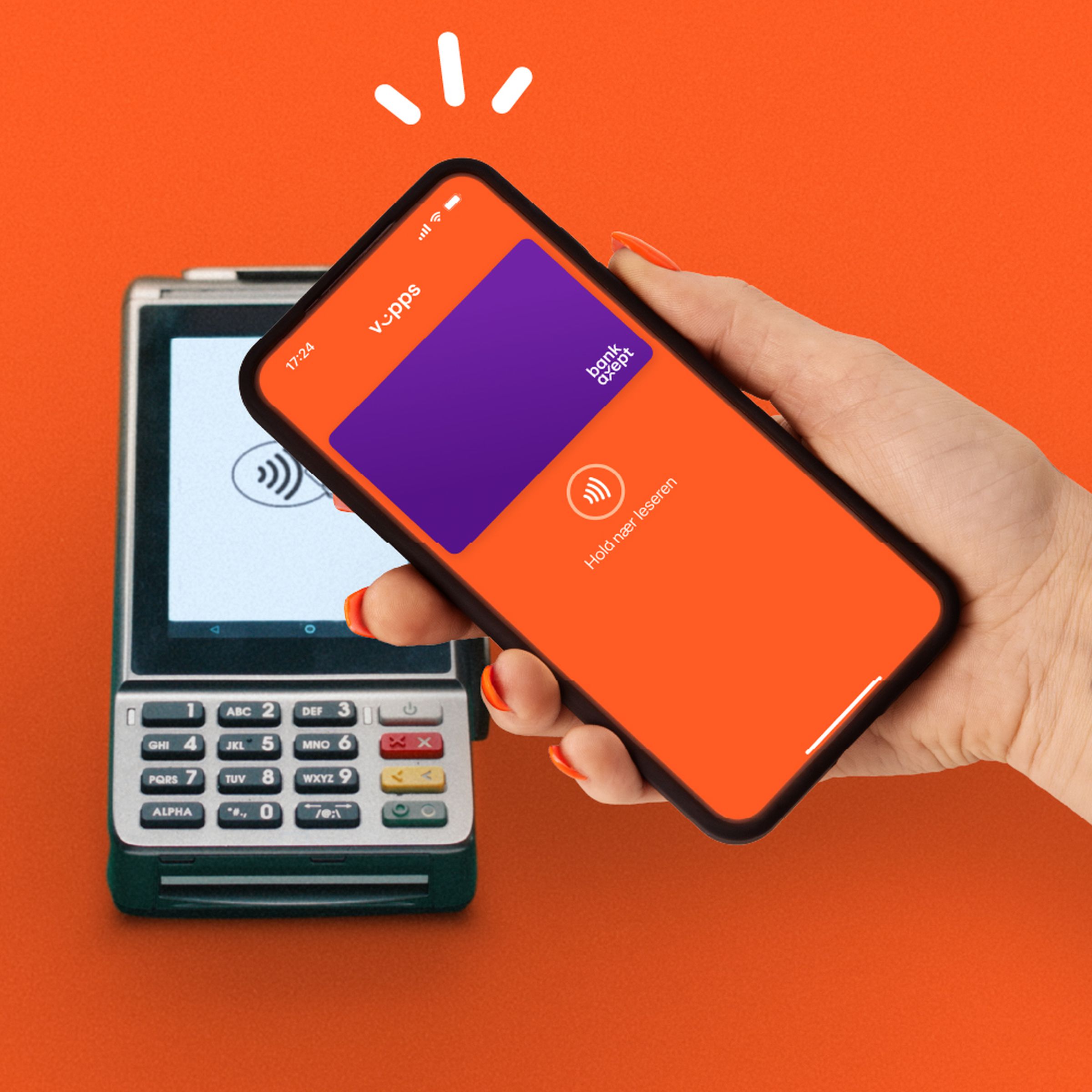 Image showing tap to pay with Vipps app.
